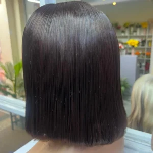 Brown 33 Human Blend Headband Bob Wig Available in Different Colors - 1