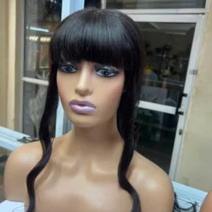 4x4 Lace Closure Semi Human Fringe Wig - 1